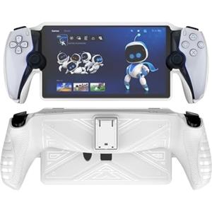 TXWLLIU Custodia Protettiva Sony Compatibile con PlayStation Portal, Custodia per Controller PS5 con Supporto, Custodia Ammortizzante, Bianco