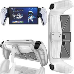 TXWLLIU Sony Custodia protettiva compatibile con PlayStation Portal, custodia in silicone antiurto per controller PS5, trasparente e bianco