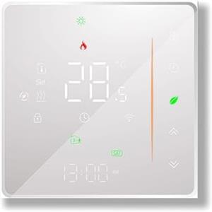 Caslant 006 Serie WI-FI Termostato - Termostato Programmabile Touch Screen per Riscaldamento Acqua/Elettrico/Caldaia - Controllo Remoto Tramite Cellulare Funziona con Alexa, Google Home, IFTTT