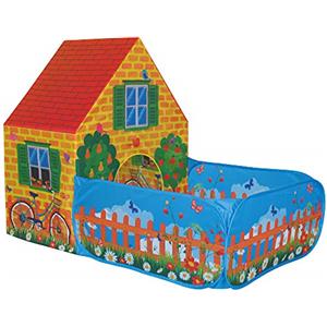 Sport1 One The Sport Maker Sport1 Casetta con giardino tenda gioco. Giochi da esterno per bambini. Casetta per bambini da giardino/interno trasportabile. Casa per bambini con apertura pop-up. Facile montaggio. Dim. 150x90x110cm