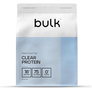Bulk Clear Protein | Miscela di Siero di Latte & Collagene | 400 g | 20 porzioni | 18 g di proteine | 5 g di BCAA | Assorbimento rapido | Favorisce la crescita muscolare | Tè freddo alla pesca
