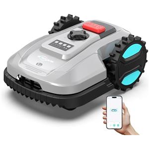 YARDCARE E400 Robot Tagliaerba con Controllo Tramite App,Fino a 400 m², Altezza di Taglio da 20-60 mm, Sensore di Pioggia,Robot Rasaerba 18 cm di Larghezza di Taglio,Meno di 60 dB