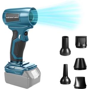 AXVRAV Mini soffiatore a batteria per Makita da 18 V, 130000 giri/min, motore senza spazzole con 5 ugelli inclusi, soffiatore di polvere, regolazione continua della velocità per la pulizia (senza batteria)