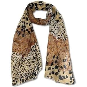 SHTGOI Leopard, sciarpa in chiffon di seta, da donna, estiva, leggera, con stampa animale, elegante, di alta qualità, per la protezione solare