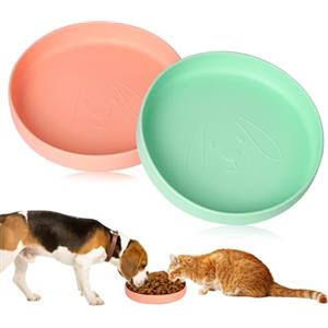 Libershine Ciotole per Gatti, 2 Ciotole in Silicone per Alimenti, Ciotola per Gatti a Disco da 16x18CM, Piatti per Animali Domestici, Ciotola per Cibo per Animali e Cani Domestici