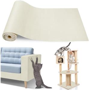 Fentar Tappetino Tiragraffi per Gatti, 200 x 40 CM Autoadesivo Tappeto Tiragraffi per Gatti, DIY Adesivo Tiragraffo per Divano, Protezione per Mobili Anti-graffio per Gatto (Beige)