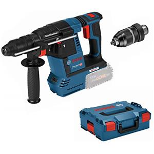 Bosch Professional 611910001 Martello Perforatore a Batteria GBH 18V-26 F System, Asta Profondità, Panno, Mandrino Intercamb. SDS Plus, Batt. e Caricabatteria Non Inclusi, 18 V