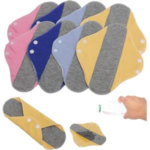 VOSSOT 8 Pezzi Assorbenti Lavabili salvaslip lavabili Mestruale Ecologici in Fibra di Bambù, Assorbente Lavabile Igienici,salvaslip cotone,fodera per mutandine,adatto a tutte le donne,23 cm