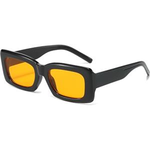 YAMEIZE Retrò Occhiali da Sole Rettangolari Donna Uomo Vintage Piccoli Rettangolari Y2k Anni '90 Occhiali da Sole Stretti Protezione UV400