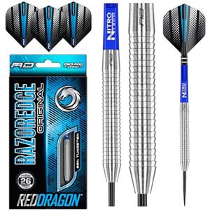 RED DRAGON Razor Edge Original 24g Freccette Tungsteno con Punta Acciacio, Voli e Freccette Aste