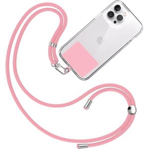 TBOC Cordino Catenella Laccio Strap Porta Cover [Rosa] con Toppa di Fissaggio [Rosa] per Telefono Cellulare da Collo - Tracolla Catenina con Cordini Accessori Telefoni Universale Laccetti