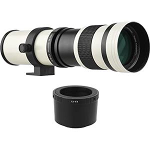 Andoer Fotocamera MF Obiettivo zoom super teleobiettivo FX-mount Sostituzione filettatura 1/4 per Fujifilm X-Pro2 X-E2 X-E3 X-A5 X-M1 X-T1 X-T2 XT3 X-T10 X-T20 X-T30 X-H1 Telecamere con attacco X