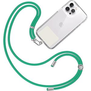 TBOC Cordino Catenella Laccio Strap Porta Cover [Verde] con Toppa di Fissaggio [Bianco Ice] per Telefono Cellulare da Collo - Tracolla Catenina con cordini Accessori Telefoni Universale Laccetti