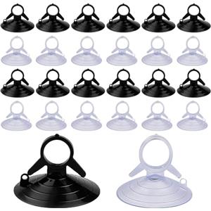 ZYKORT 100 pezzi ventose, ventose per vetro da 45 mm, ventose in PVC multifunzionali, ventose di protezione solare per auto per esterno, bagno, cucina, finestra, specchio, auto (trasparente e nero)