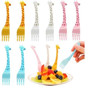 ROLMZJX12 Pezzi Forchettine Da Frutta Bambini,Stuzzicadenti Plastica,Stuzzicadenti Per Bambini,Forchettine Finger Food Bambini Per Lunch Box Frutta Dessert Pane