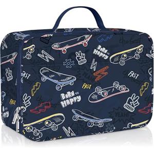 Clastyle Borsa Termica Porta Pranzo Bambini Scuola Giocatore Borsa Frigo Piccola Ragazzo Portatile, Sagoma di Skateboard