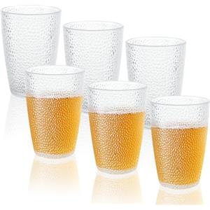MUXHEL 6 pezzi Bicchieri da campeggio infrangibili, bicchieri da acqua in plastica impilabili da 350 ml, bicchieri da bere in plastica Tumbler Mugs per picnic all'aperto e feste in campeggio
