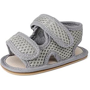 MASOCIO Sandali Neonato Estivi Maschio Sandalo Scarpe Primi Passi Bimbo Scarpine Estive Taglie 20 12-18 Mesi Grigio