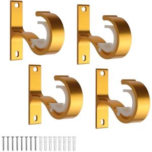 KINHARD Supporti per Bastoni Tende, 4 Pezzi Bastoni per Tende a Soffitto, Staffe per Tende in Metallo, Supporti per Tende, per Asta per Tenda Asta Appendiabiti