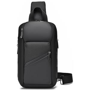 FANDARE Zaino Monospalla Uomo Borse a spalla da uomo Business Borsello Uomo Tracolla Borse a spalla da palestra Sling Chest Bag Zaini da escursione Borsa per Viaggio Trekking Ciclismo Nero A