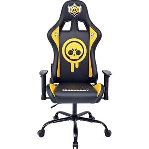 SUBSONIC Sedia Gaming Brawl Stars, Ergonomica da Ufficio, Nero, Similpelle, Braccioli 3D Regolabili, Altezza 46-56cm, Supporto Lombare, Carico Massimo 110kg