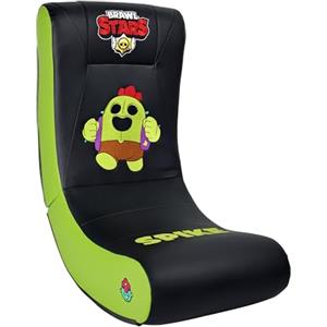 SUBSONIC Sedia a Dondolo da Gaming Spike per Brawl Stars, Ergonomica con Licenza Ufficiale, in Similpelle Nera e Verde, con Poggiatesta, Pieghevole, per Soggiorno e Camera da Letto