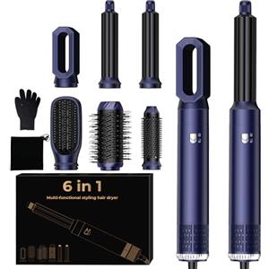 UKLISS Spazzola Asciugacapelli & Air Styler 6 in 1, UKLISS Hair Styler con Arricciacapelli Automatico, Spazzola Lisciante per Capelli, Phon Capelli, Thermal Brush, Hair Dryer Regali per Donne Styling
