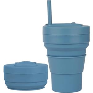 UNNESTAR Tazze pieghevoli da viaggio 350 ml tazza in silicone pieghevole con cannuccia, tazza da caffè riutilizzabile a prova di perdite