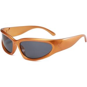 YAMEIZE Occhiali da Sole Y2k Wraparound Sportivi Donna Guida Protezione UV400 Ciclismo Rettangolari Uomo Occhiali