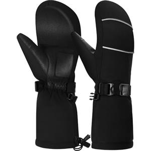 BLUEVER Guanti da Sci per Adulti, Muffole Impermeabili Termiche Uomo e Donna, Guanti Invernali Antivento per Neve con Touchscreen