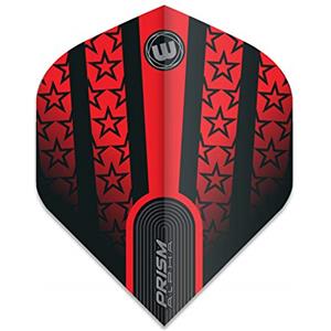 WINMAU Prism Alpha Rosso con Stelle Nere Voli per Freccette - 1 Set per Confezione (3 voli in Totale)