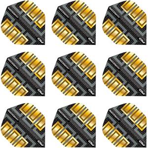 RED DRAGON Hardcore Premium Gold and Black - Set di 3 freccette per confezione (9 freccette in totale)