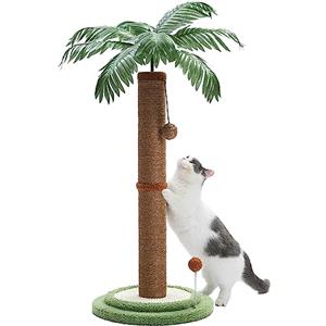 PAWZ Road albero di cocco per gatti, altezza 85 cm, tiragraffi per gatti da interno con palline interattive, marrone