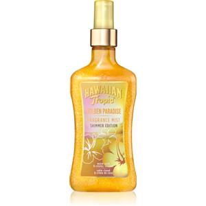Hawaiian Tropic Golden Paradise Fragance Mist Shimmer Edition 250 ml - Acqua Profumata Glitterata con Note di Pera, Ananas e Cocco