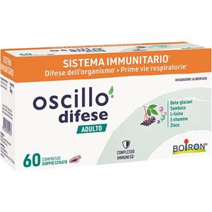 Boiron Oscillo Difese Adulto - Integratore con 5 Vitamine, Zinco, L-Lisina e Sambuco - 60 Compresse