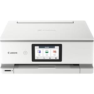 Canon PIXMA TS8751 stampante fotografica wireless multifunzione 3-1 Wireless con 6 inchiostri separati touchscreen 4,3 pollici, stampa fronte retro automatica, stampa senza uso PC, colore: bianca