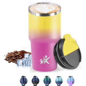 HoneyHolly Termos Caffè 600 ML, Tazza termica Riutilizzabili Prova di Perdite, Bicchiere Termico, Acciaio Inox 304, Travel Mug per Caffè Caldo e Freddo, Latte e Tè