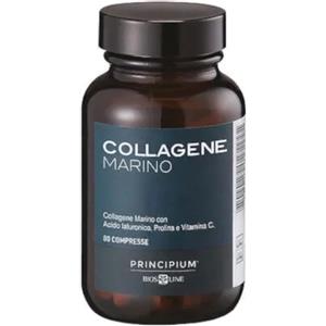 Bios Line Principium Collagene Marino - Integratore con Collagene di Tipo I, Acido Ialuronico e Vitamina C per Pelle Giovane ed Elastico, 80 Compresse