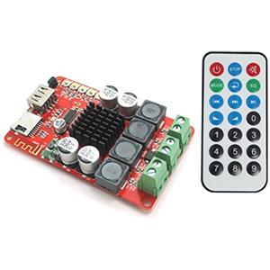 DollaTek TPA3116 Scheda Amplificatore di Potenza Digitale Bluetooth 2X50W con Telecomando, Supporto TF Card/Radio FM/Gioco di decodifica USB DC 8~26V per Cuffie Amplificatore HiFi
