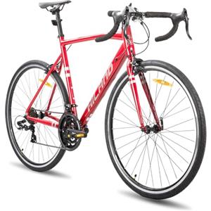 HH HILAND Hiland 28 pollici bici da corsa 14 marce, telaio in alluminio 700c bici da strada, telaio da 570 mm, bicicletta da pendolare, per uomini e donne, freni a pinzette anteriori e posteriori，rosso