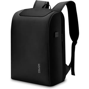 HOMIEE Zaino Antifurto Impermeabile Zaini Uomo Espandibile Zaino Porta PC per Computer 15.6 Pollici con Caricatore USB Zaini Lavoro Uomo Donna Viaggi Ufficio Anti Ladro