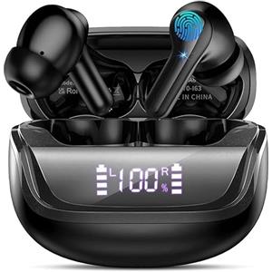 Donerton Cuffie Bluetooth, Auricolari Bluetooth 5.4 Stereo HiFi con 4 HD Mic, 45 Ore LED Display, in Ear Cuffiette Bluetooth con Cancellazione Rumore, Cuffie Senza Fili IP7 Impermeabile