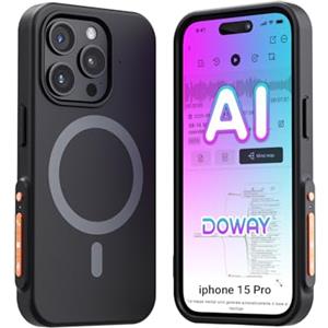 NUASI Registratore Vocale AI Custodia per telefono, Memoria 32GB, Oltre 80+ Lingue, Trascrizione e Riassunto Automatico, Controllo App, per Riunioni/Interviste/Lezioni, Compatibile con iPhone 15pro