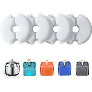 Yiupea Filtro Fontanella per Gatti 4 Pezzi,Yiupea Fontana Per Gatti Filtro Per Fontana Gatto/Cane 2L&2.5L/67-84 oz, con Carbone Attivo e Resina-Tripla Filtrazion