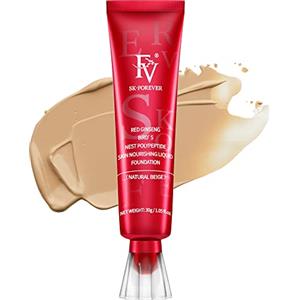 FV Fondotinta Coprente Lunga Durata, Controllo Dell'olio e Finitura Opaca, Impermeabile, Fondotinta Leggero Per Pelle Grassa e Normali, 30g, Natural Beige