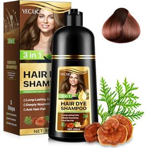 WeiWeiLa Shampoo per Tinture per Capelli 3 in 1 - Istantaneo, Naturale, Lunga Durata, Copertura al 100% - 500 ml (Marrone Castagna)