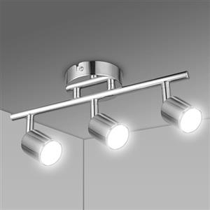 URAQT Faretti da Soffitto Orientabili, Faretti LED da Soffitto con 3 Attacco GU10, Lampadario Faretti LED Soffittos, Moderna Faretto da Parete Interno per Barra, Cameretta, Cucina, Senza Lampadina