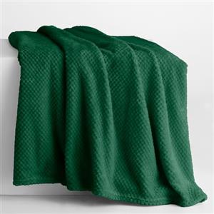 DecoKing Coperta Plaid Pile 70x150 cm per Letto Singolo Calda Accogliente e Spessa in Morbido Velluto Stile Scandinavo Per Letto Divano Sedia Tutte le Stagioni Verde Scuro Henry