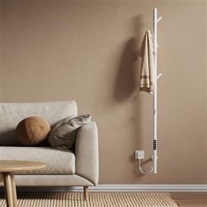 EMKE Scaldasalviette Elettrico da bagno, termostato intelligente WiFi, scaldasalviette elettrico a barra singola, 150 cm di altezza, Bianco