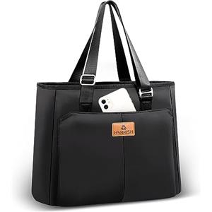 HSHRISH Borsa Termica Porta Pranzo Donna, Borsa Frigo Pranzo Ufficio Grande, Impermeabile a prova di perdite, Shopping Viaggi Campeggio Picnic, 12L Nero puro